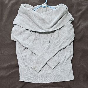 Elegant Off-the-Shoulder Gray Sweater